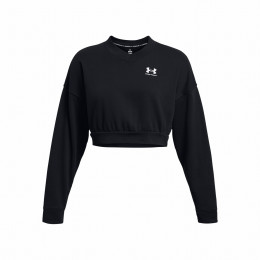 Felpa da donna Under Armour Rival Terry OS Crop Crw nero Black/White