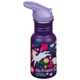 Bottiglia per bambini Klean Kanteen Kid Classic Narrow 12oz (w/Flip Seal Sport Cap) viola leaping unicorns