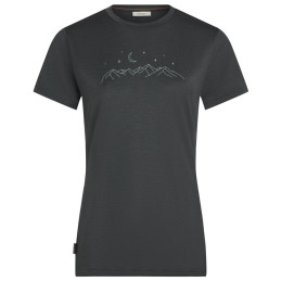 Maglietta da donna Icebreaker Women Merino 150 Tech Lite SS Tee Sparkling Stars grigio scuro Obsidian