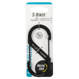 Moschettone ausiliario Nite Ize S-Biner Stainless Steel #4 nero Černá