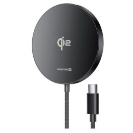 Caricabatterie senza fili Swissten MagPuck nero