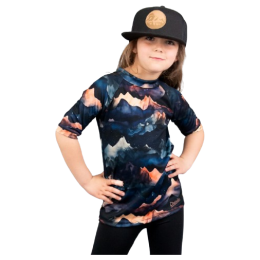Maglietta da bambino Drexiss All Alpine Peaks Coolmax blu/arancio