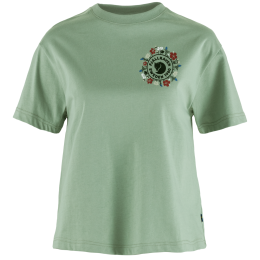 Maglietta da donna Fjällräven Fjällblomster Logo T-shirt W verde Misty Green