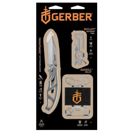Set regalo Gerber Paraframe I + Multi-tool Mullet + Peněženka Barbill argento