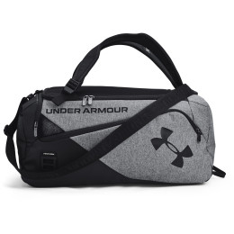 Borsa da viaggio Under Armour Contain Duo SM Duffle grigio Pitch Gray Medium Heather / Black / Black