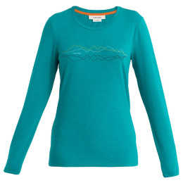 Maglietta sportiva da donna Icebreaker W Mer Central Classic LS Tee Icebreaker verde Flux Green