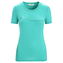 Maglietta sportiva da donna Icebreaker Tech Lite II SS Tee Cadence Paths verde chiaro Fresh