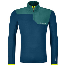 Felpa da uomo Ortovox Fleece Light Zip Neck M blu petrol blue