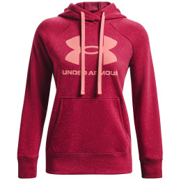Felpa da donna Under Armour Rival Fleece Logo Hoodie rosa Black Rose / Posh Pink / Posh Pink