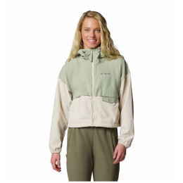 Giacca da donna Columbia Spire Valley™ Cropped Windbreaker verde Safari, Dark Stone