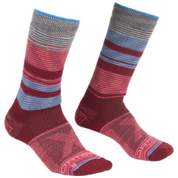 Calzini da donna Ortovox All Mountain Mid Socks W 2022 rosso/blu Multicolour