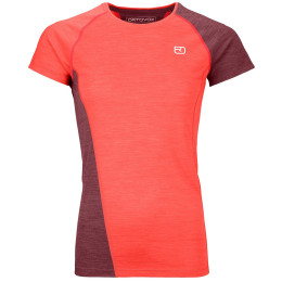 Maglietta sportiva da donna Ortovox W's 120 Cool Tec Fast Upward T-Shirt rosso Coral Blend