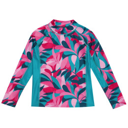 Maglietta da bambino Regatta Hoku II rosa Tahoe Blue/Tropical Leaf Print