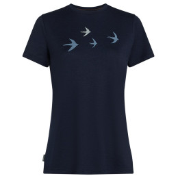 Maglietta da donna Icebreaker Women Merino 150 Tech Lite SS Tee Bird Transit blu scuro Midnight Navy