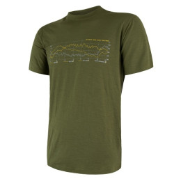 Maglietta da uomo Sensor Merino Wool Active PT Track (short sleeve) verde scuro Safari