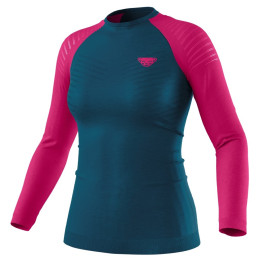 Maglietta sportiva da donna Dynafit Tour Light Merino W L/S Tee blu/rosa Flamingo/