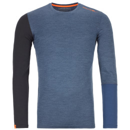 Maglietta da uomo Ortovox Rock'n'Wool Long Sleeve M blu scuro Nightblueblend
