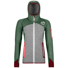 Felpa da donna Ortovox Fleece Plus Hoody verde GreenForest