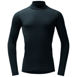 Maglietta funzionale da uomo Devold Adventure Merino 190 H.Neck Man blu scuro Ink