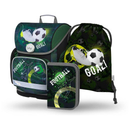 Set di zaino Baagl Ergo SET 3 Fotbal verde