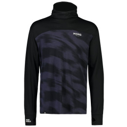 Maglietta funzionale da uomo Mons Royale Yotei Powder Hood Ls nero/blu Black/Motion