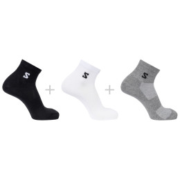 Calze Salomon Everyday Lite Quarter 3-Pack nero/grigio Black / White / Frost Gray