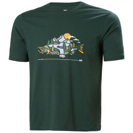 Maglietta da uomo Helly Hansen F2F Organic Cotton Tee 2.0 verde Darkest Spruce