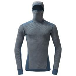 Felpa funzionale da uomo Devold Reverso Merino Hoodie Man blu Griffin