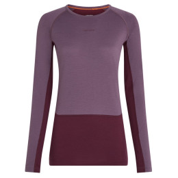 Maglietta sportiva da donna Icebreaker W Mer 200 ZoneKnit LS Crewe viola Dkber/Greplu/Cb
