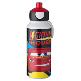 Bottiglia per bambini Mepal Campus 400 ml Cars Go bianco/rosso
