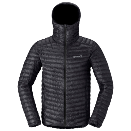 Piumino da uomo Norrona trollveggen down800 super light Hood nero Caviar Black