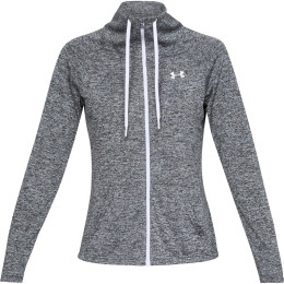 Felpa da donna Under Armour Tech Twist FZ nero Black/White/MetallicSilver