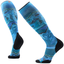 Calze Smartwool Ski Targeted Cushion Storm Peak Print OT blu