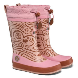 Stivali da pioggia per bambini Affenzahn Rainboot Vegan Puddly Deer rosa Deer