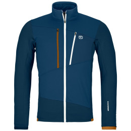 Felpa da uomo Ortovox Fleece Grid Jacket M blu scuro deep ocean