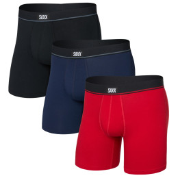 Boxer da uomo Saxx Essential Cotton Boxer Brief Fly 3Pk rosso red/maritime/black