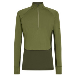 Maglietta funzionale da uomo Icebreaker Men Mer 200 ZoneKnit LS Half Zip verde scuro Dkloden/Spha/Cb