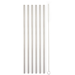 Cannucce G21 BeEco Classic 6 ks rovná + kartáček na čištění argento