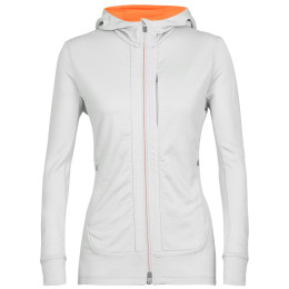 Felpa tecnica da donna Icebreaker Quantum III LS Zip Hoodie grigio chiaro ether/flash