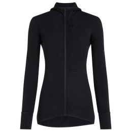 Felpa tecnica da donna Icebreaker Women Merino Blend 200 RealFleece™ Descender LS Zip Hoodie nero Black
