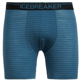 Boxer da uomo Icebreaker Mens Anatomica Long Boxers blu Thunder/Black/Stripe