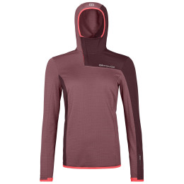 Felpa da donna Ortovox W's Fleece Light Grid Sn Hoody rosa Mountain Rose
