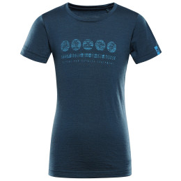 Maglietta da bambino Alpine Pro Mereno 2 blu MOROCCAN