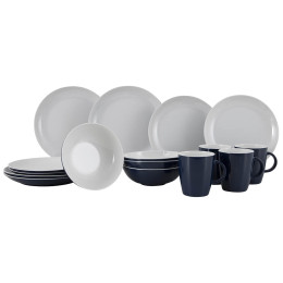 Set di stoviglie Gimex Solid Line Blue/White 16 pcs blu blue/white