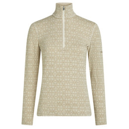 Maglietta sportiva da donna Icebreaker Women M 260 Tech Vertex LS HZ AlpGeo beige/bianco Undyed/Cumin/J