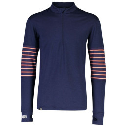 Maglietta funzionale da uomo Mons Royale Alta Tech Half Zip blu Navy/AlpineStripe