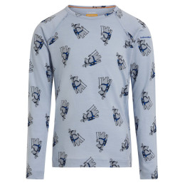 Maglietta sportiva per bambini Icebreaker Kids M 200 Oasis LS Crewe Bear Tour AOP azzurro Zinc Blue/Aop