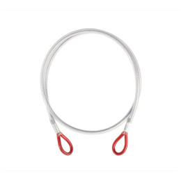 Anello di ancoraggio Singing Rock Steel Lanyard "I" 180 cm argento/rosso