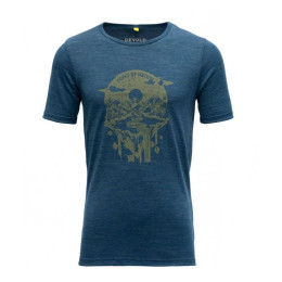 Maglietta sportiva per bambini Devold Trollvass Merino Tee Jr blu Flood