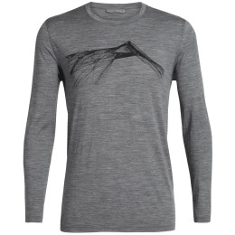 Maglietta da uomo Icebreaker Mens Tech Lite LS Crewe grigio GritstoneHthr